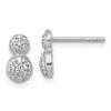 Sterling Silver Rhodium-plated Polished Fancy CZ Two Circles Post Earrings