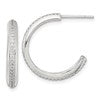 Sterling Silver Polished 21.5x3.5mm CZ Post C-Hoop Earrings