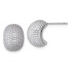 Sterling Silver Rhodium-plated CZ Pave Polished Post Earrings