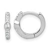 Sterling Silver Rhodium-plated Polished Round and Pear Shaped CZ Round Hinged Hoop Earrings