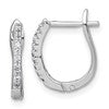 Sterling Silver Rhodium-plated Polished CZ Hoop Earrings