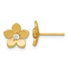 Affordable Expressions Sterling Silver Gold-tone Polished CZ Flower Post Earrings
