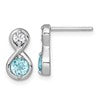 Sterling Silver Rhodium-plated Polished Round Lab Created Paraiba and CZ Infinity Post Earrings