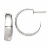 Sterling Silver Rhodium-plated Fancy J-Hoop Post Earrings