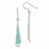 Sterling Silver Polished Fancy Triangle Turquoise Dangle Earrings