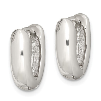 Sterling Silver Oval Hinged Hoop Earrings