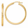 Sterling Silver Flash Gold-plated 2.5mm Polished/Satin D/C Hoop Earrings
