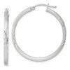 Sterling Silver 2.5mm Polished/Satin D/C Hoop Earrings