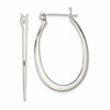 Sterling Silver Polished & Tapered Oval Hoop Earrings