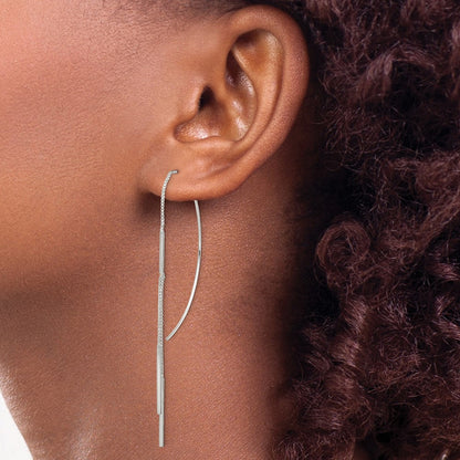 Sterling Silver Polished Multi-Strand Bar Threader Earrings