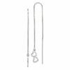 Sterling Silver Polished Double Heart Threader Earrings