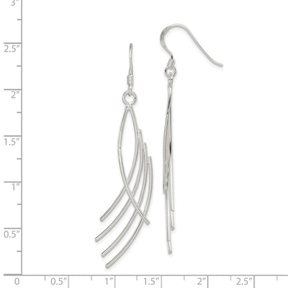 Sterling Silver Polished Fancy Curved Design Dangle Earrings