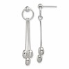 Sterling Silver Polished Multi-strand Oval Beaded Post Dangle Earrings
