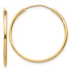 Sterling Silver Flash Gold-plated 1.3mm Endless Hoop Earrings