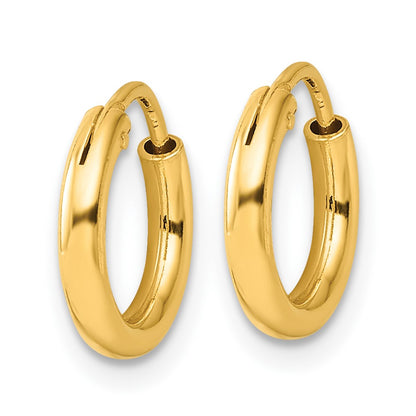 Sterling Silver Flash Gold-tone 2mm Endless Hoop Earrings