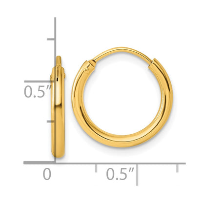 Sterling Silver Flash Gold-tone 2mm Hoop Earrings