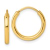 Sterling Silver Flash Gold-tone 2mm Hoop Earrings