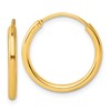 Sterling Silver Flash Gold-tone 2mm Hoop Earrings