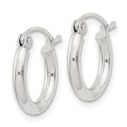 Sterling Silver 2mm Round Hoop Earrings
