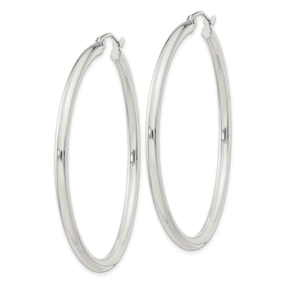 Sterling Silver 2.5mm Round Hoop Earrings