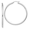 Sterling Silver Rhodium-plated 2.5mm Round Hoop Earrings