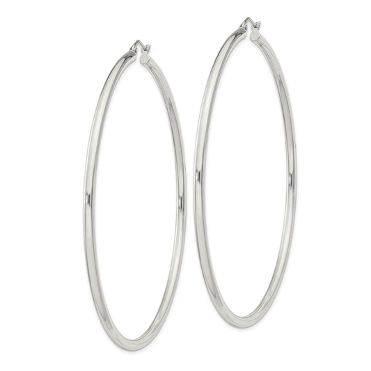Sterling Silver 2.5mm Round Hoop Earrings