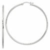 Sterling Silver 2mm Polished/Satin D/C Hoop Earrings