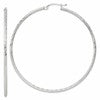Sterling Silver 2mm Polished/Satin D/C Hoop Earrings