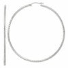 Sterling Silver 2mm Polished/Satin D/C Hoop Earrings