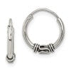 Sterling Silver Antiqued Hoop Earrings