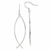 Sterling Silver Polished Ichthus Dangle Earrings