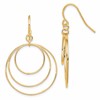 Sterling Silver Gold-plated Polished Fancy Triple Circle Dangle Earrings