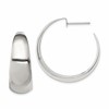 Sterling Silver Rhodium-plated Fancy J-Hoop Post Earrings