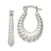Sterling Silver Polished Shrimp Oval Hoop Earrings