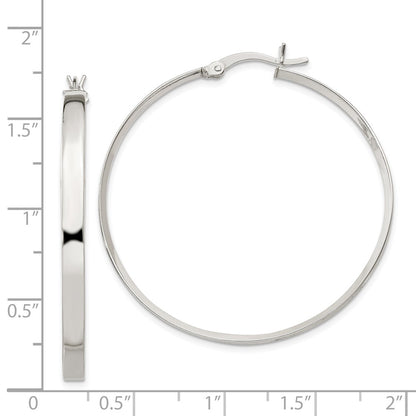Sterling Silver 2.75x40mm Hoop Earrings
