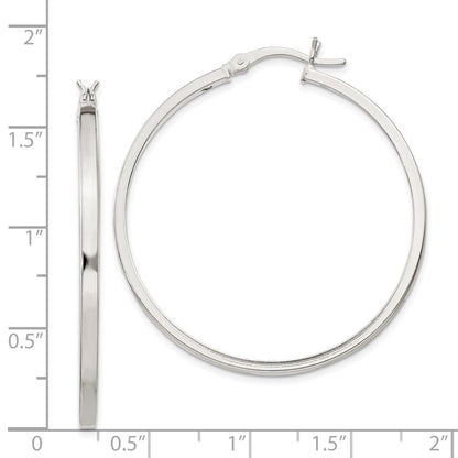 Sterling Silver 2.5x40mm Polished Hoop Earrings