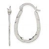 Sterling Silver Polished & Hammered Oval Hoop Earrings