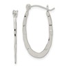 Sterling Silver Polished & Hammered Oval Hoop Earrings