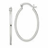 Sterling Silver Polished 1.5mm Square Tube Oval Hoop Earrings