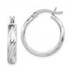 Sterling Silver Rhodium-plated Textured 20mm Hoop Earrings