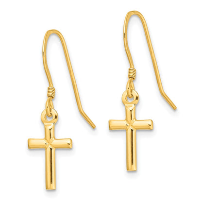 Affordable Expressions Sterling Silver Gold-tone Polished 'X' Cross Dangle Earrings