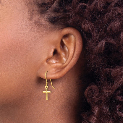 Affordable Expressions Sterling Silver Gold-tone Polished 'X' Cross Dangle Earrings