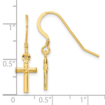 Affordable Expressions Sterling Silver Gold-tone Polished 'X' Cross Dangle Earrings