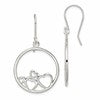 Sterling Silver Rhodium-plated Polished Open Hearts Circle Dangle Earrings