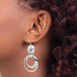 Sterling Silver Polished Fancy Circle Dangle Earrings