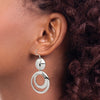 Sterling Silver Polished Fancy Circle Dangle Earrings