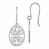 Sterling Silver Polished Filigree Oval Dangle Earrings