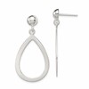 Sterling Silver Polished Teardrop Post Dangle Earrings