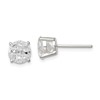 Sterling Silver 7mm Round Basket Set Laser-cut CZ Stud Earrings