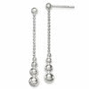 Sterling Silver Polished Teardrop & Bead Post Dangle Earrings